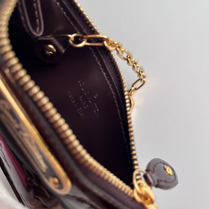Louis Vuitton Amarante Vernis Pochette Cle Key Coin Case