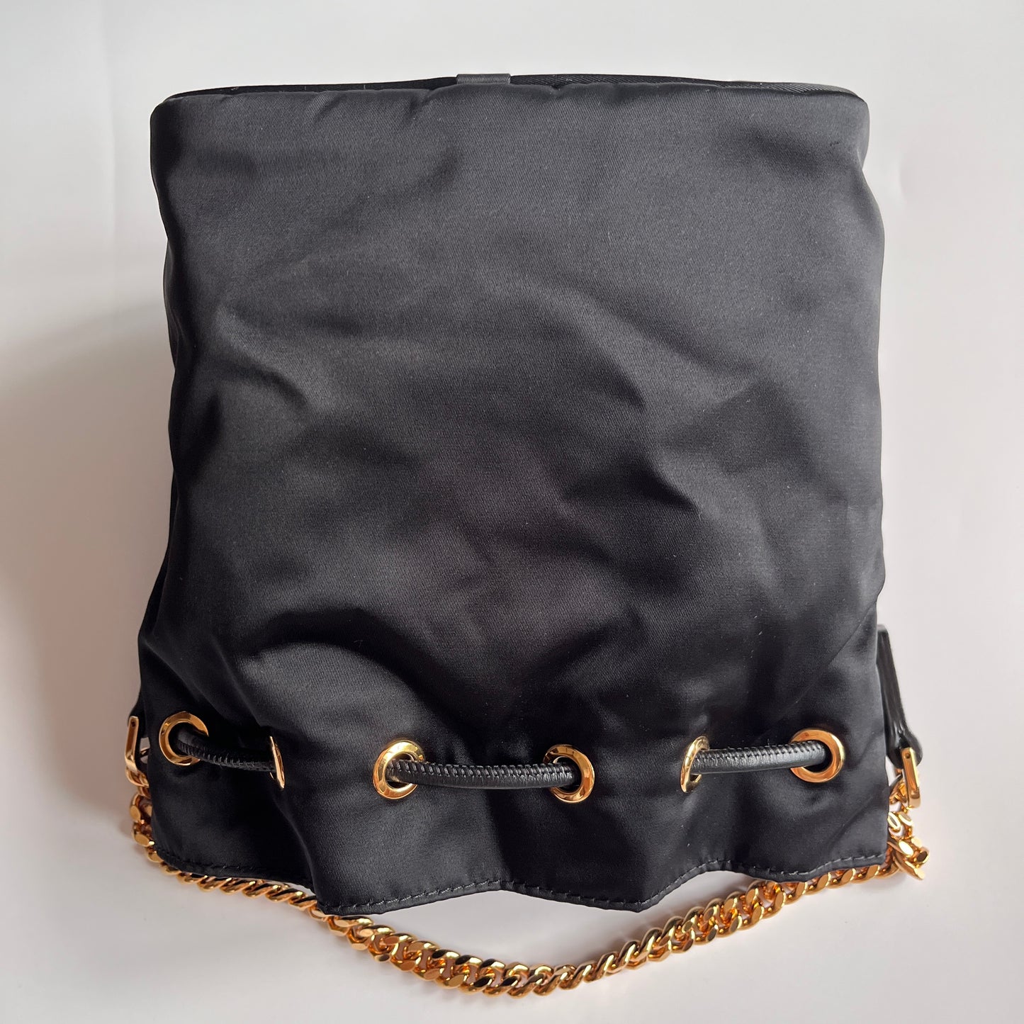 Versace Black Nylon Bucket La Medusa Crossbody Bag