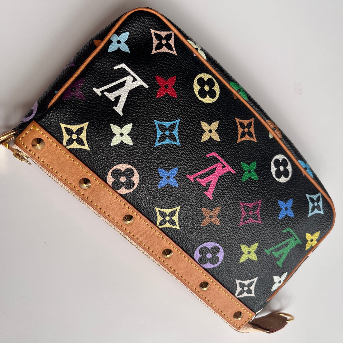 Louis Vuitton x Takashi Murakami Black Multicolor Pochette