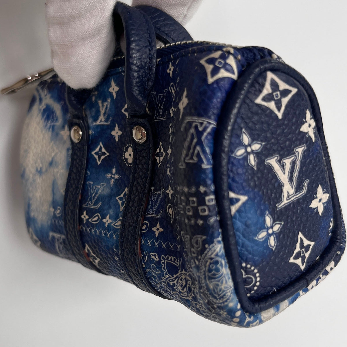 Louis Vuitton Blue Bandana Porto Craie Pouch/ Key Charm