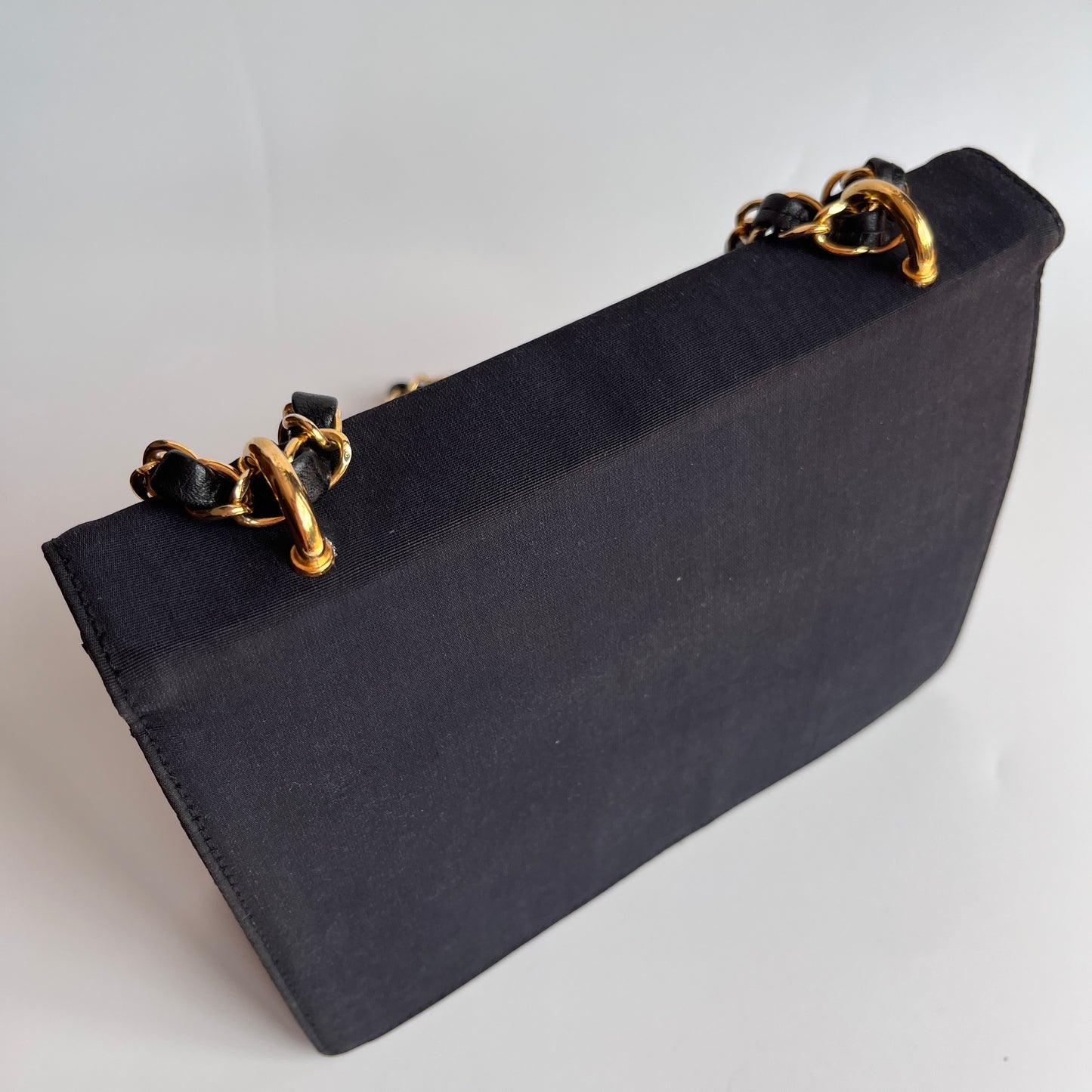 Moschino Vintage Black Nylon Chain Shoulder Bag