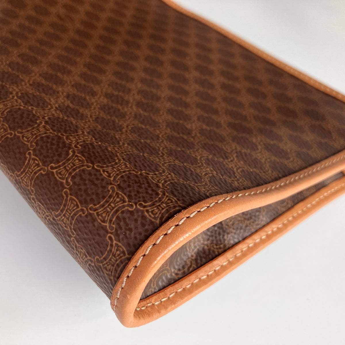 Celine Vintage Macadame Coated Canvas Clutch