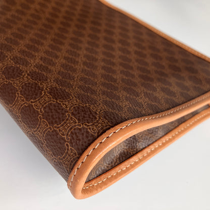 Celine Vintage Macadame Coated Canvas Clutch
