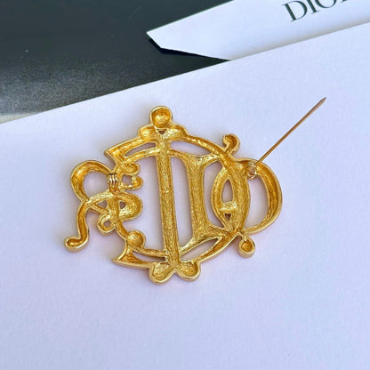Christian Dior Vintage Gold-toned Brooch