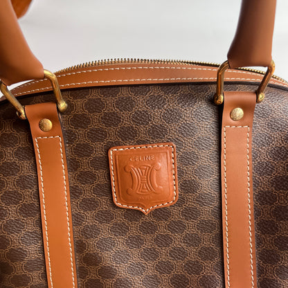 Celine Vintage Macadam Coated Canvas Boston Bag