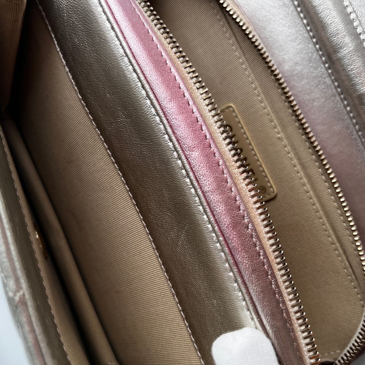 Chanel Quilted Gradient Metallic Lambskin Like A Wallet Flap Crossbody Bag