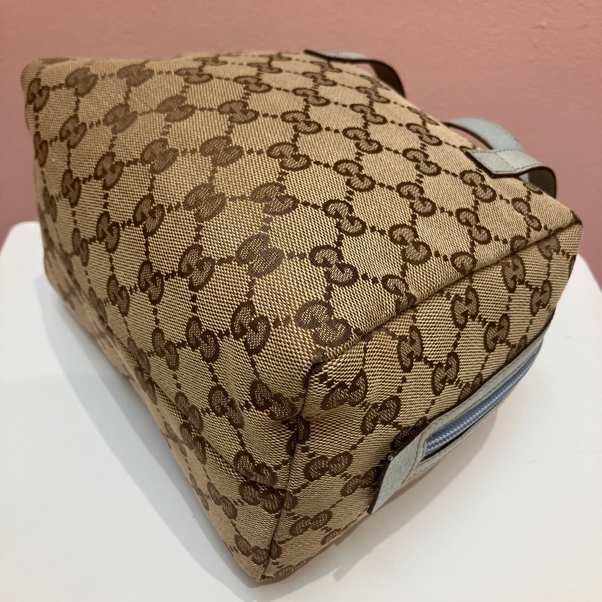 Gucci Vintage GG Canvas Tofu Top Handle Bag
