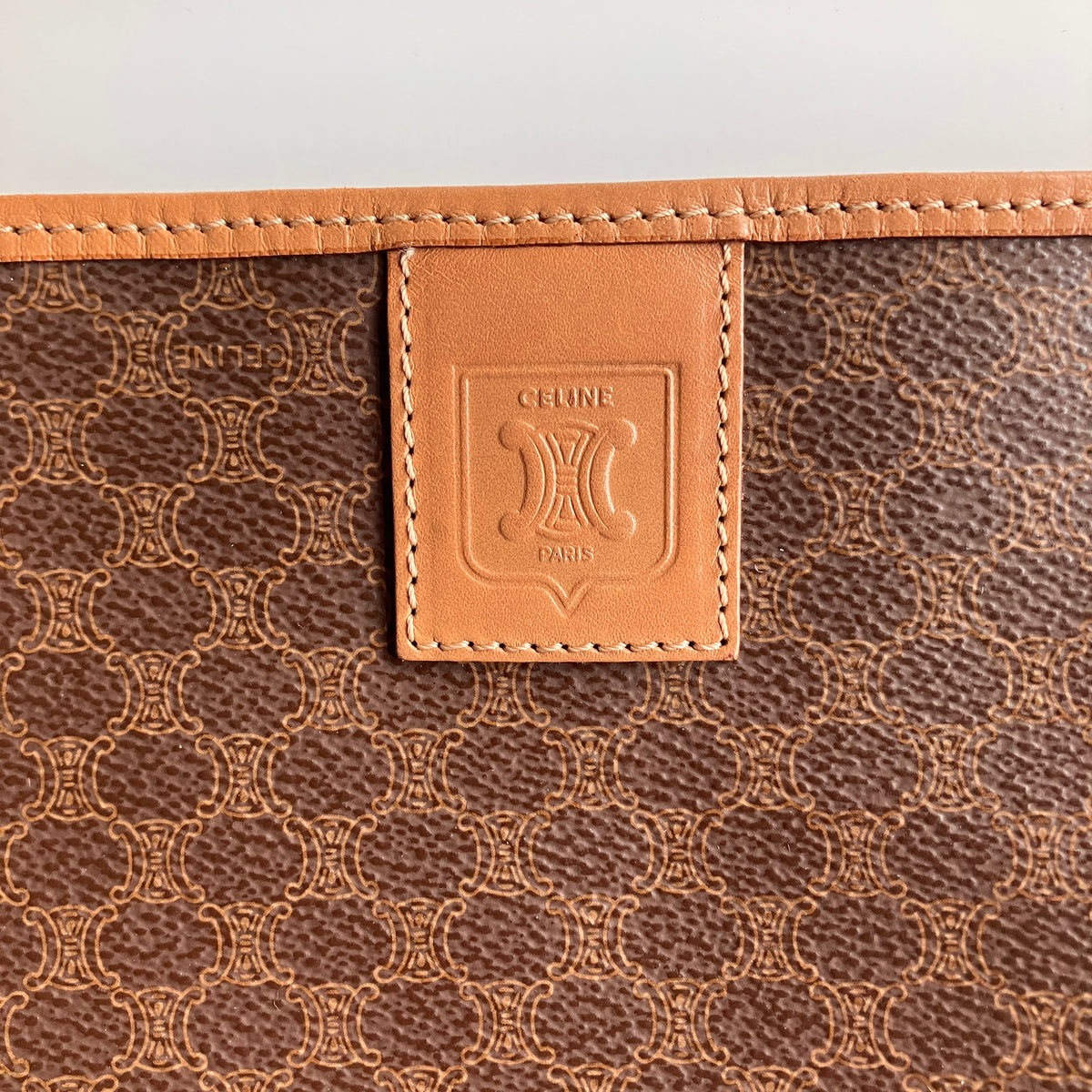 Celine Vintage Macadame Coated Canvas Clutch