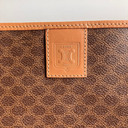 Celine Vintage Macadame Coated Canvas Clutch