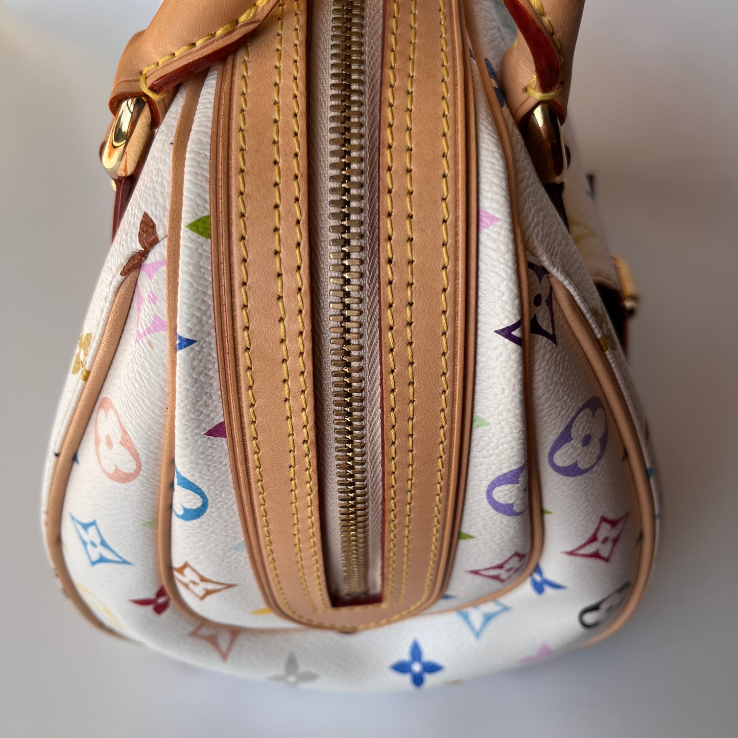Louis Vuitton x Takashi Murakami White Multicolor Priscilla Handbag
