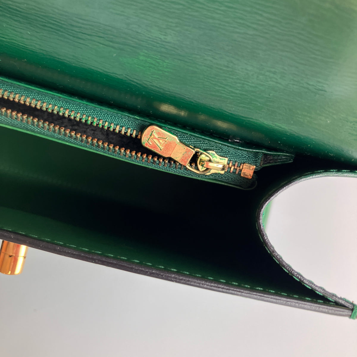 Louis Vuitton Vintage Malesherbes Green Epi Top Handle Bag