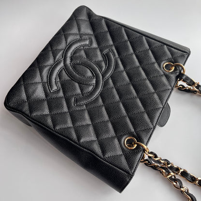 Chanel Vintage Black Caviar PST Tote Bag