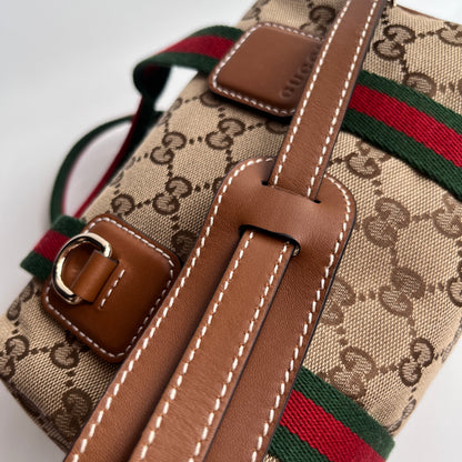 Gucci Canvas Mini Boston Crossbody Bag