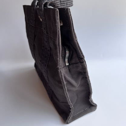 Hermes Herline PM Gray Canvas Tote Bag