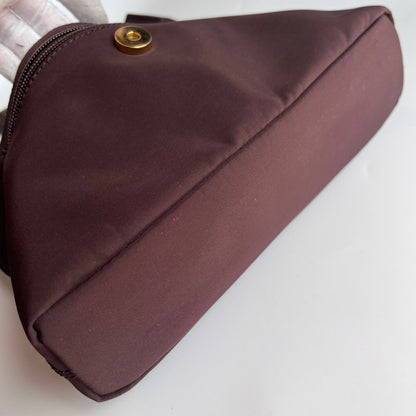 Moschino Vintage Brown Baguette Nylon Shoulder Bag