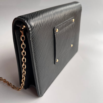 Louis Vuitton Black Epi Twist Wallet on Chain GHW RFID