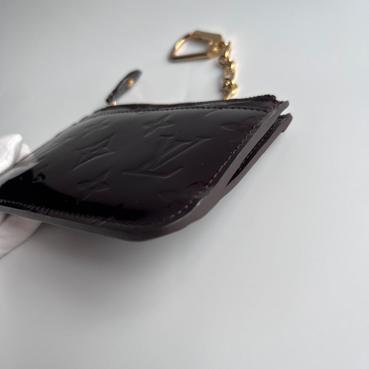 Louis Vuitton Amarante Vernis Pochette Cle Key Coin Case