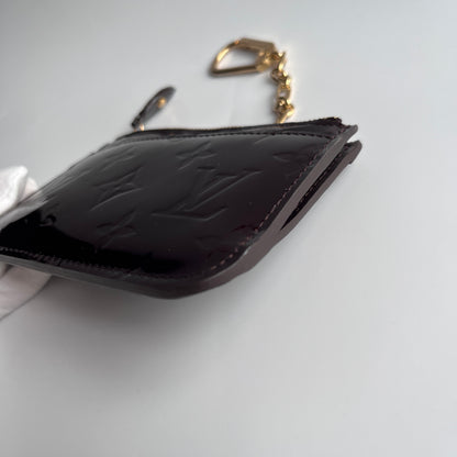 Louis Vuitton Amarante Vernis Pochette Cle Key Coin Case