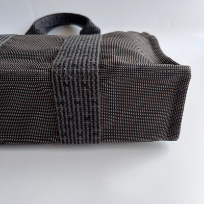 Hermes Herline PM Gray Canvas Tote Bag