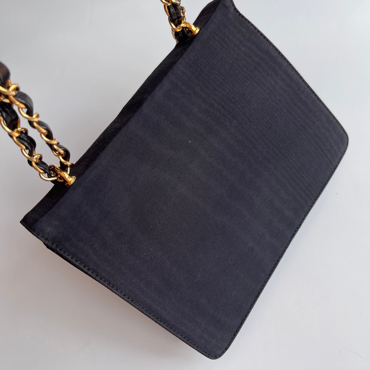 Moschino Vintage Black Nylon Chain Shoulder Bag