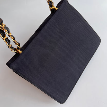 Moschino Vintage Black Nylon Chain Shoulder Bag