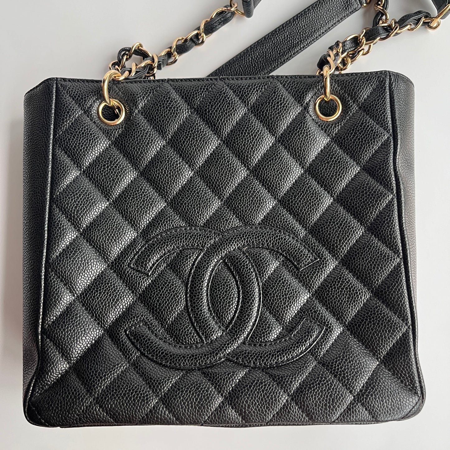 Chanel Vintage Black Caviar PST Tote Bag