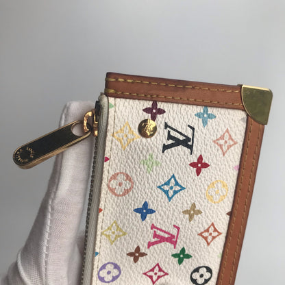 Louis Vuitton Monogram Multicolor Pochette Cles White