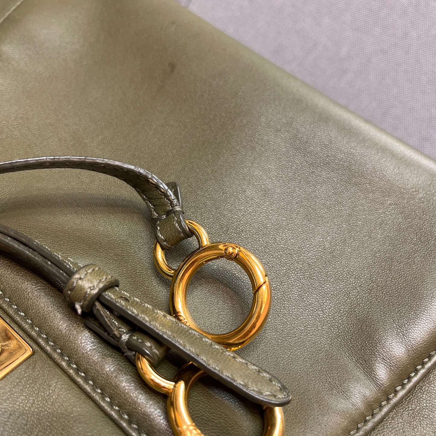 Fendi Peekaboo Mini Olive Green Crossbody Bag