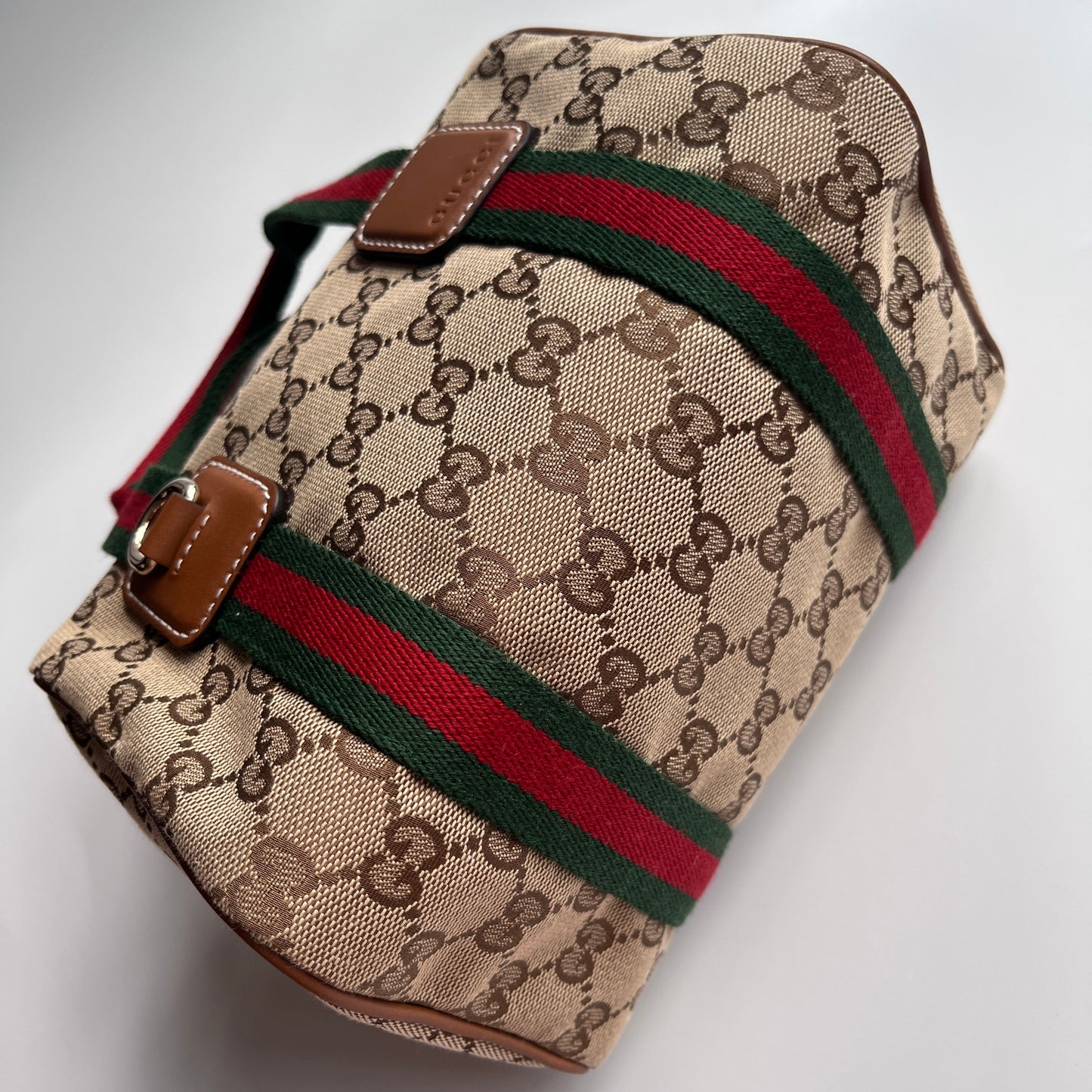 Gucci Canvas Mini Boston Crossbody Bag