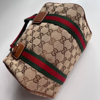 Gucci Canvas Mini Boston Crossbody Bag