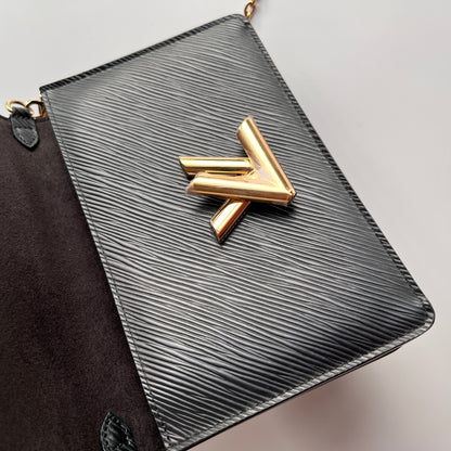 Louis Vuitton Black Epi Twist Wallet on Chain GHW RFID