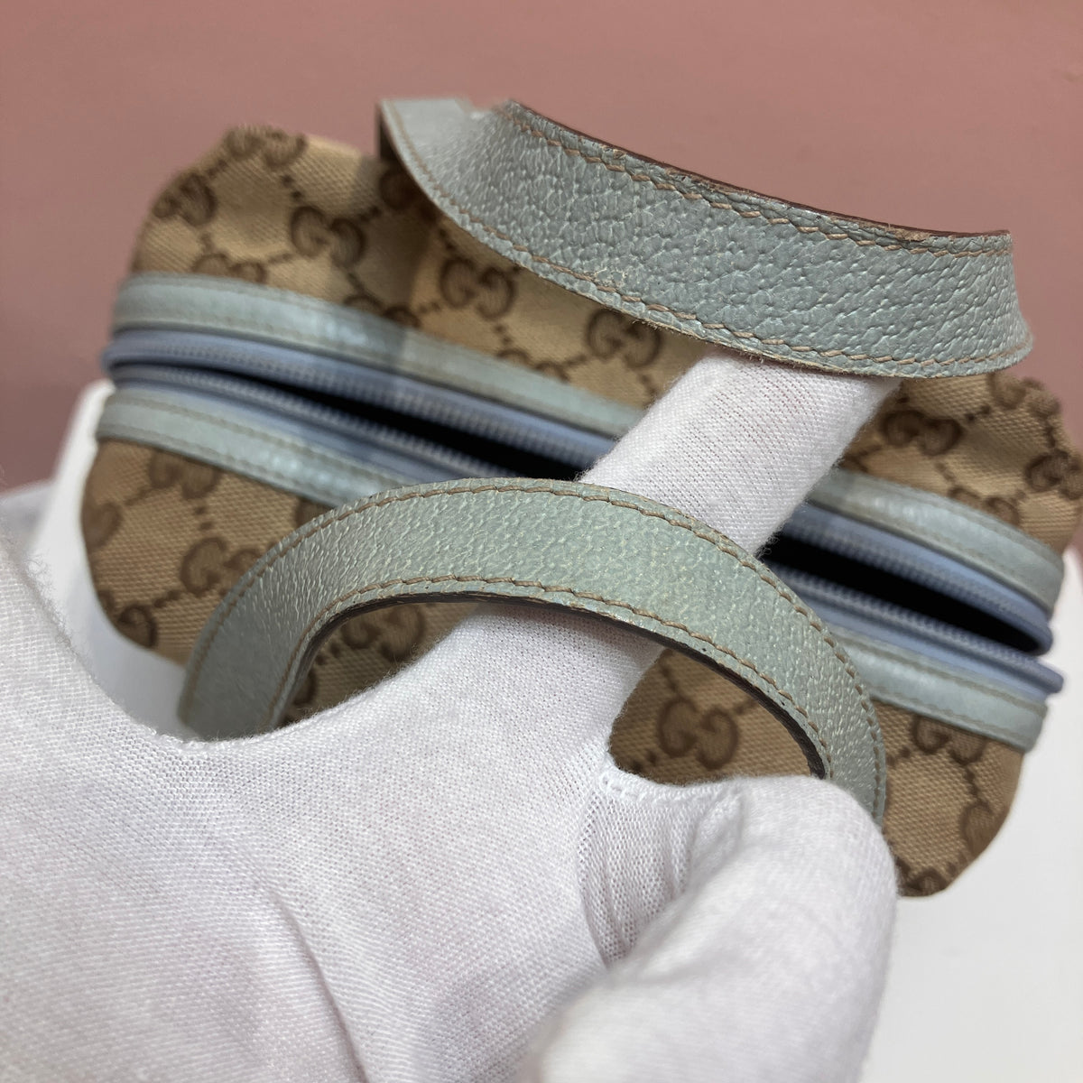 Gucci Vintage GG Canvas Tofu Top Handle Bag