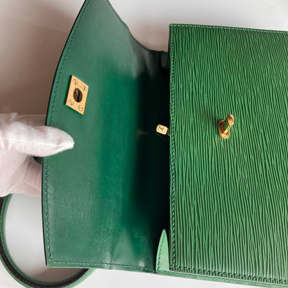 Louis Vuitton Vintage Malesherbes Green Epi Top Handle Bag