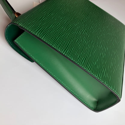 Louis Vuitton Vintage Malesherbes Green Epi Top Handle Bag