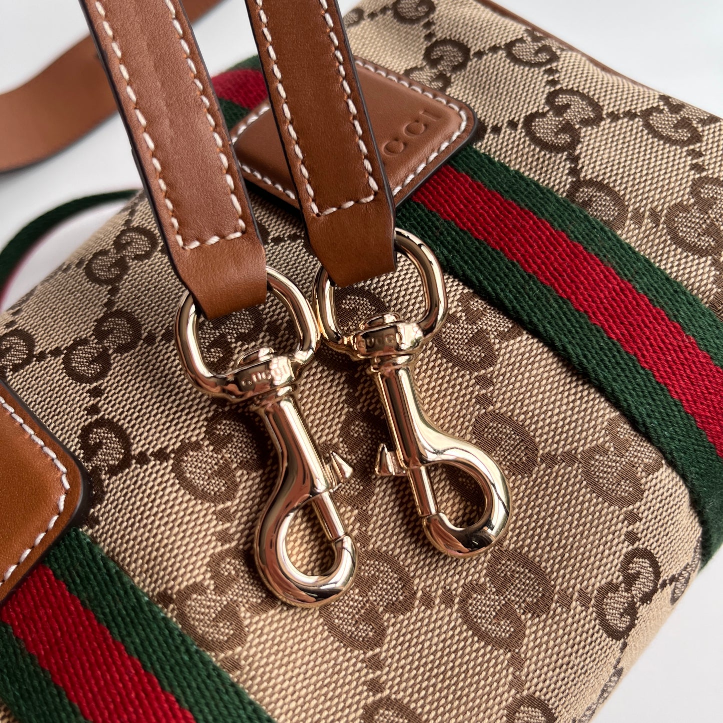 Gucci Canvas Mini Boston Crossbody Bag