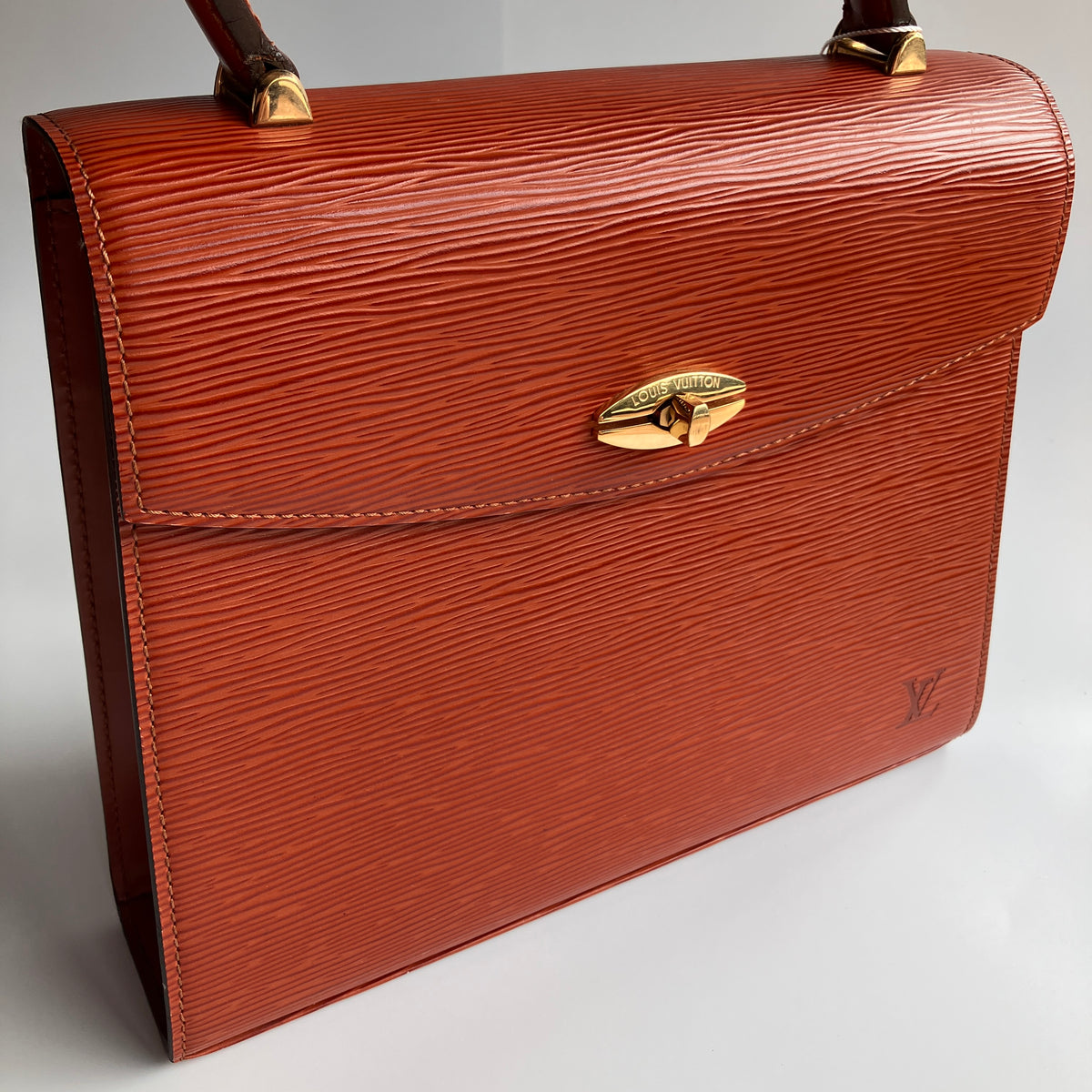 Louis Vuitton Vintage Malesherbes Brown Epi Top Handle Bag