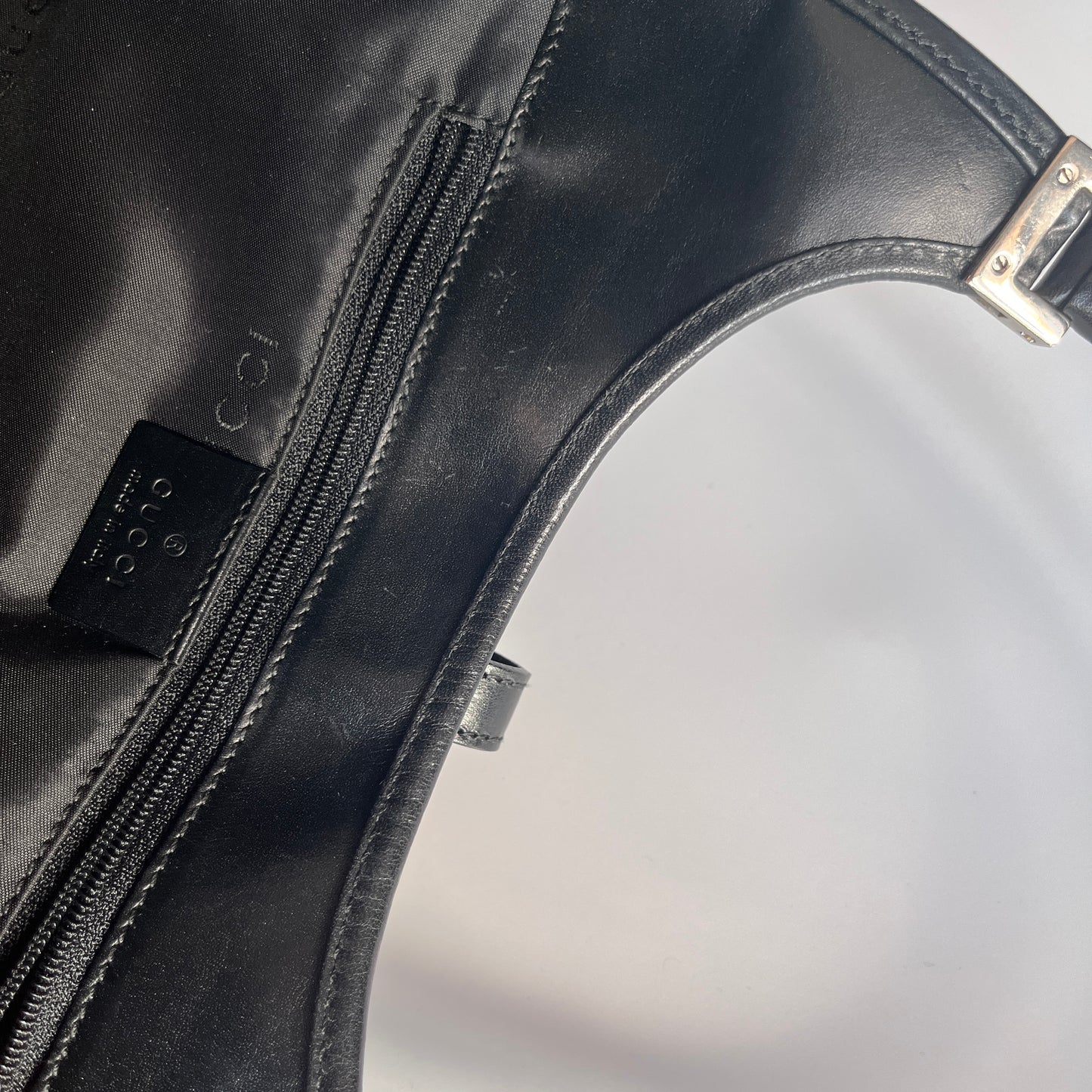 Gucci Vintage Black Jackie Canvas Shoulder Bag