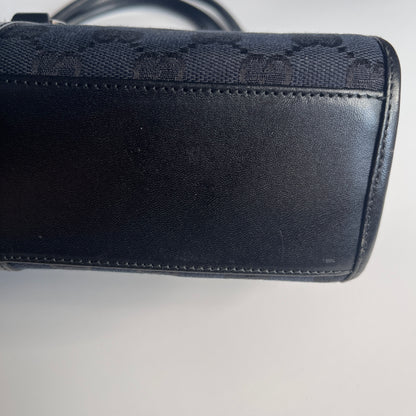 Gucci Vintage Black Jackie Canvas Shoulder Bag