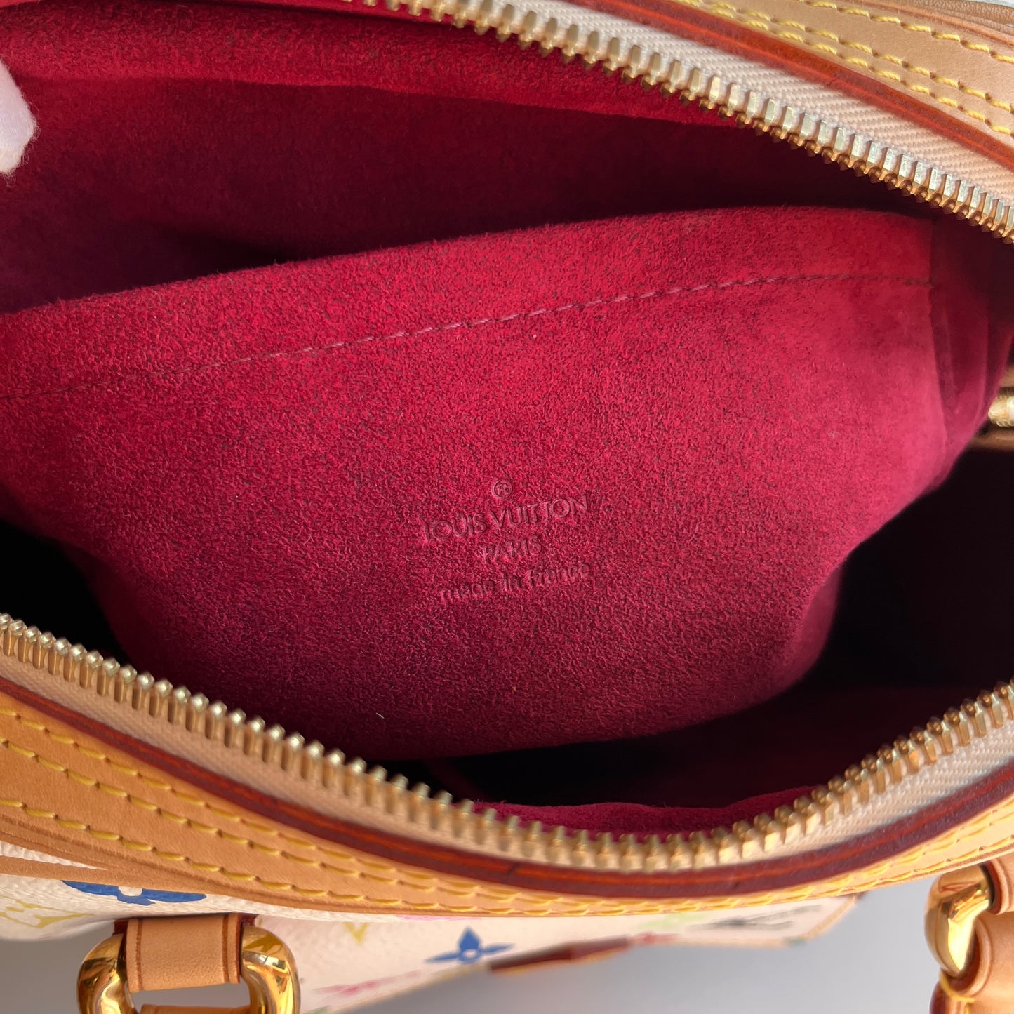 Louis Vuitton x Takashi Murakami White Multicolor Priscilla Handbag