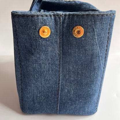 Prada Blue Denim Canapa Top Handle Bag