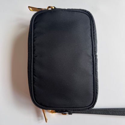 Prada Black Nylon Double Zip Pouch/ Wristlet