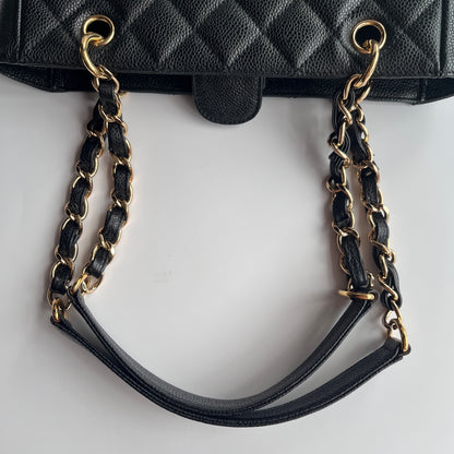Chanel Vintage Black Caviar PST Tote Bag