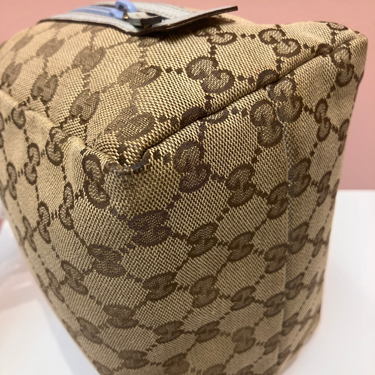Gucci Vintage GG Canvas Tofu Top Handle Bag