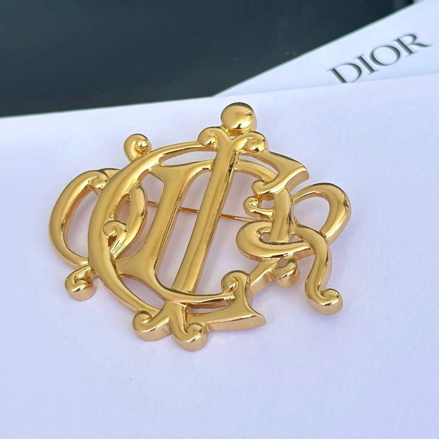 Christian Dior Vintage Gold-toned Brooch