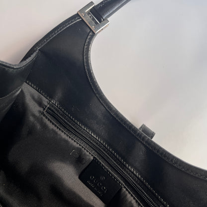 Gucci Vintage Black Jackie Canvas Shoulder Bag