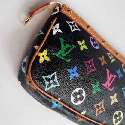 Louis Vuitton x Takashi Murakami Black Multicolor Pochette