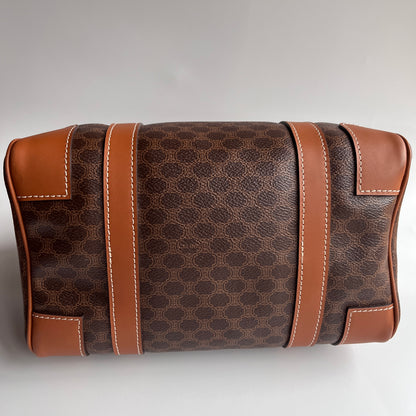 Celine Vintage Macadam Coated Canvas Boston Bag