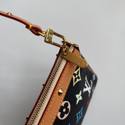 Louis Vuitton x Takashi Murakami Black Multicolor Pochette