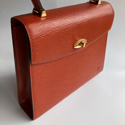 Louis Vuitton Vintage Malesherbes Brown Epi Top Handle Bag