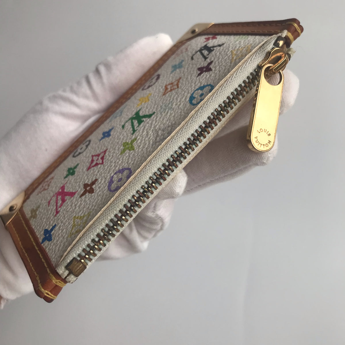 Louis Vuitton Monogram Multicolor Pochette Cles White